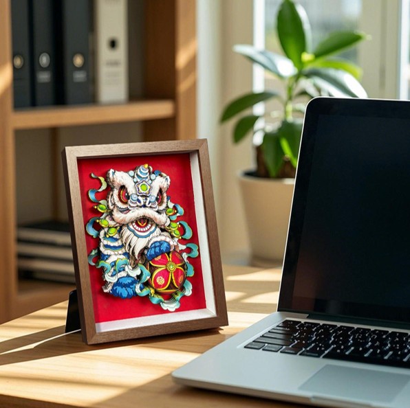 Chinese Lion Dance Wall Art