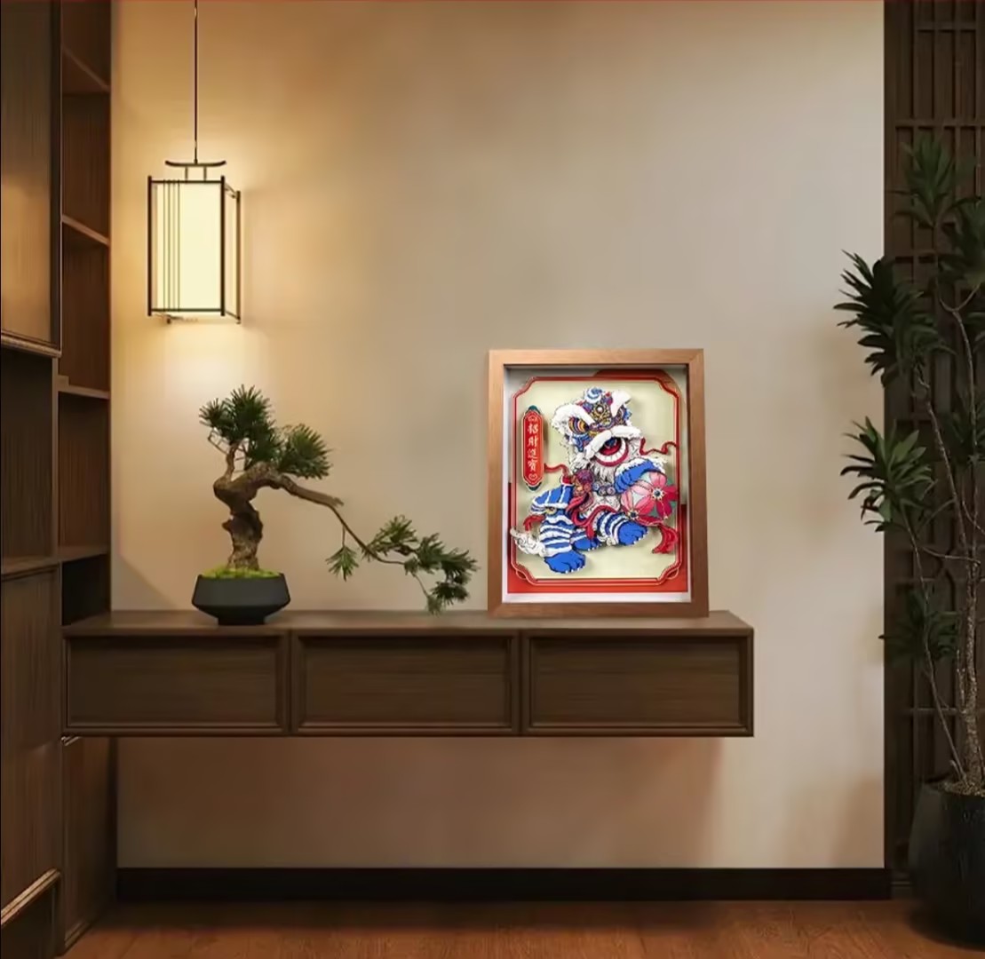 Chinese Lion Dance Wall Art