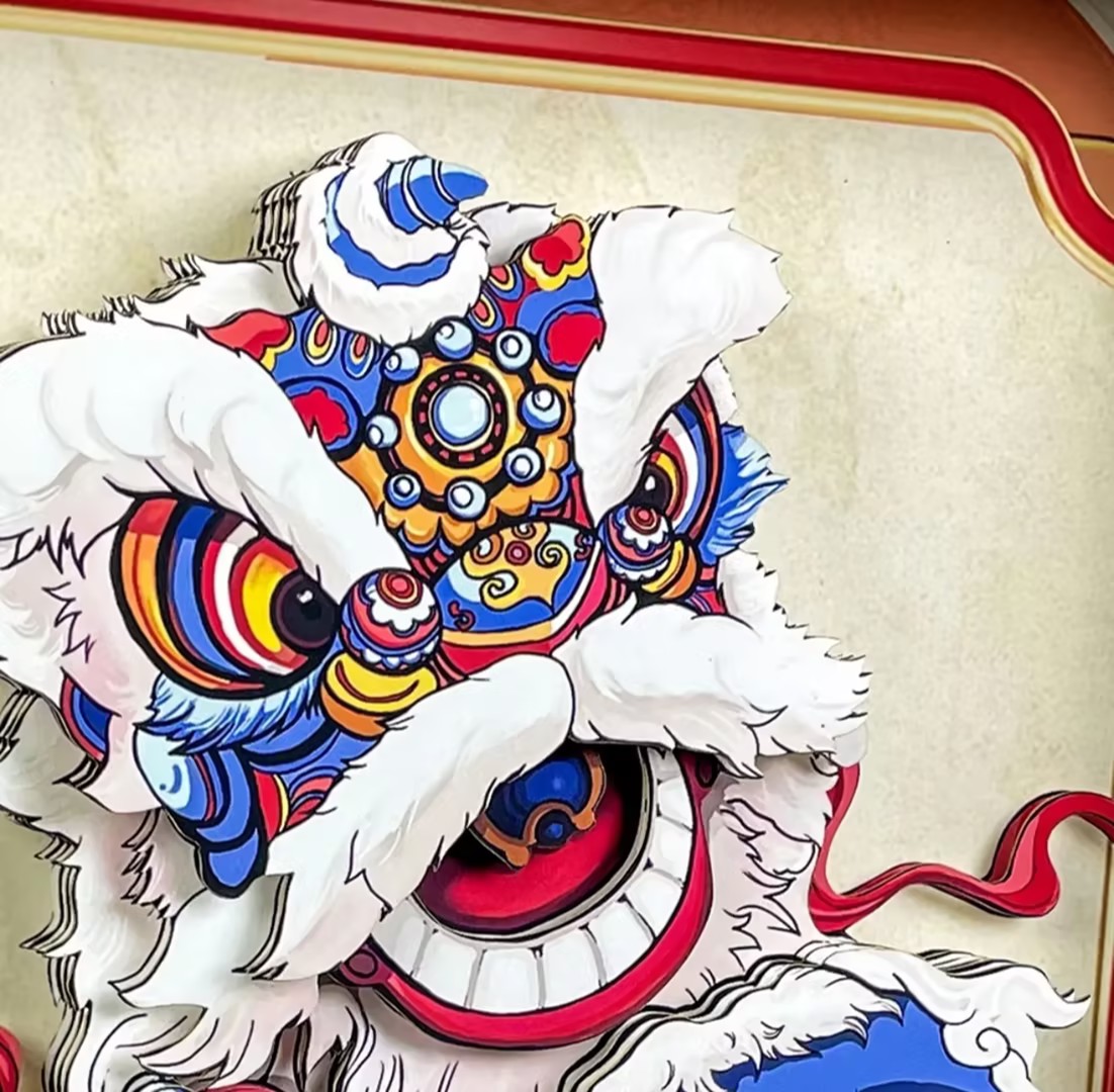 Chinese Lion Dance Wall Art