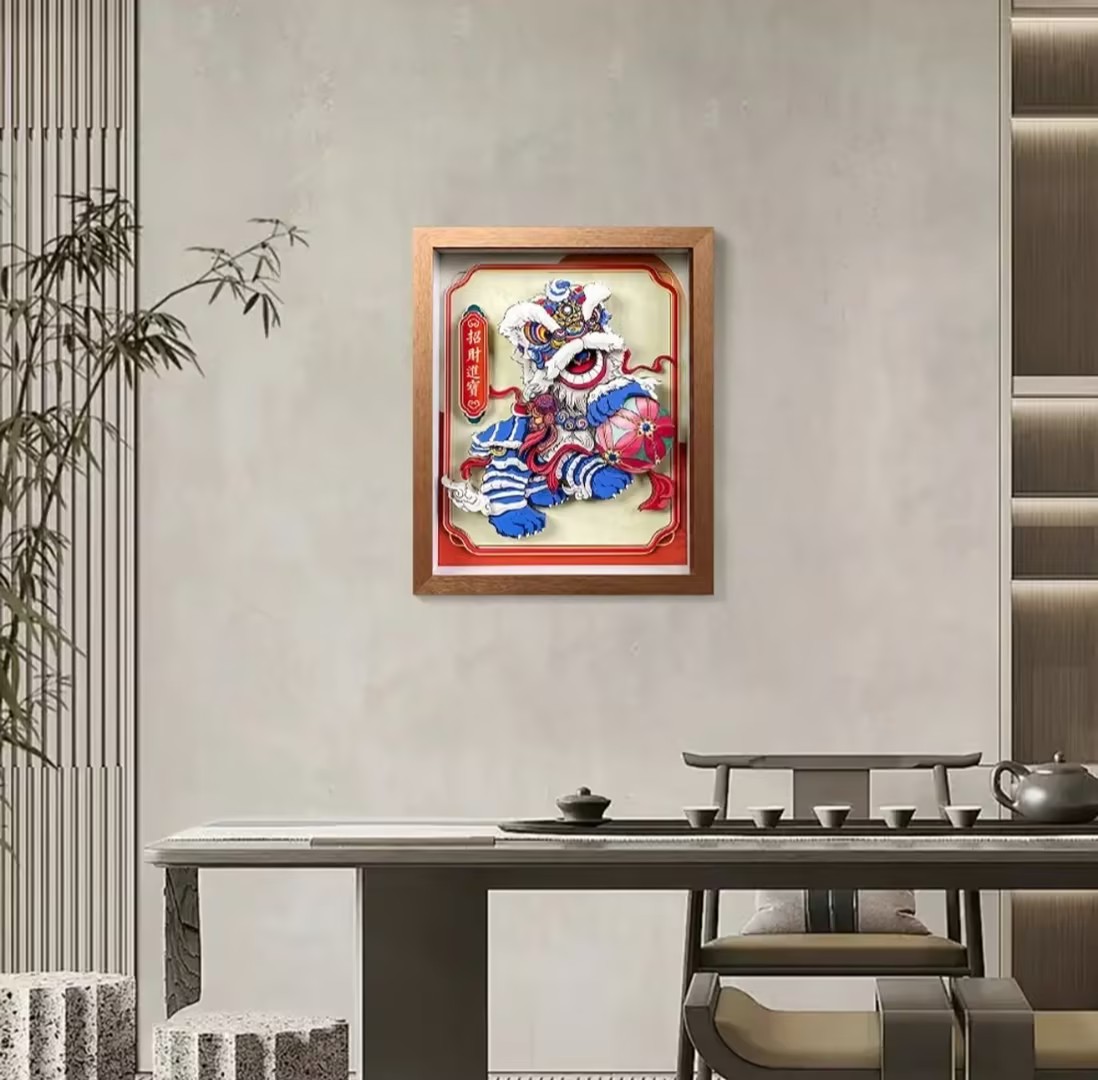 Chinese Lion Dance Wall Art
