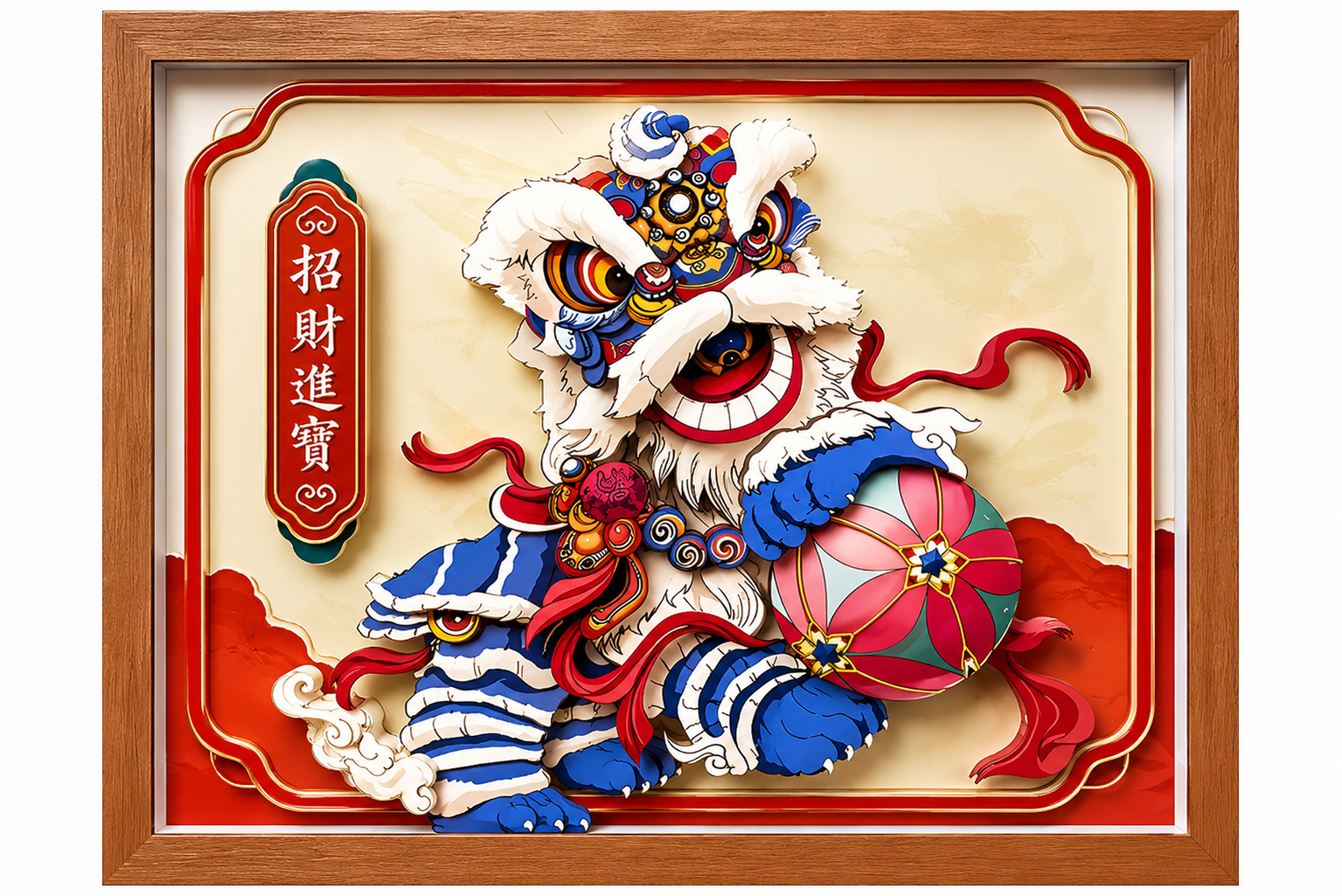 Chinese Lion Dance Wall Art
